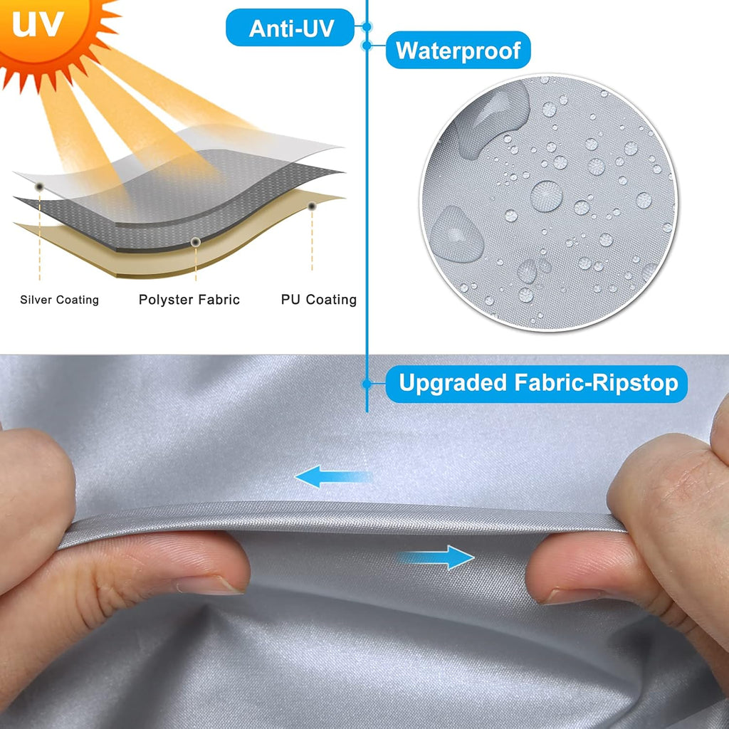 Rip-Stop RV Cover Fits Up to 15’ Long Motorhome with Gutter Covers B597096