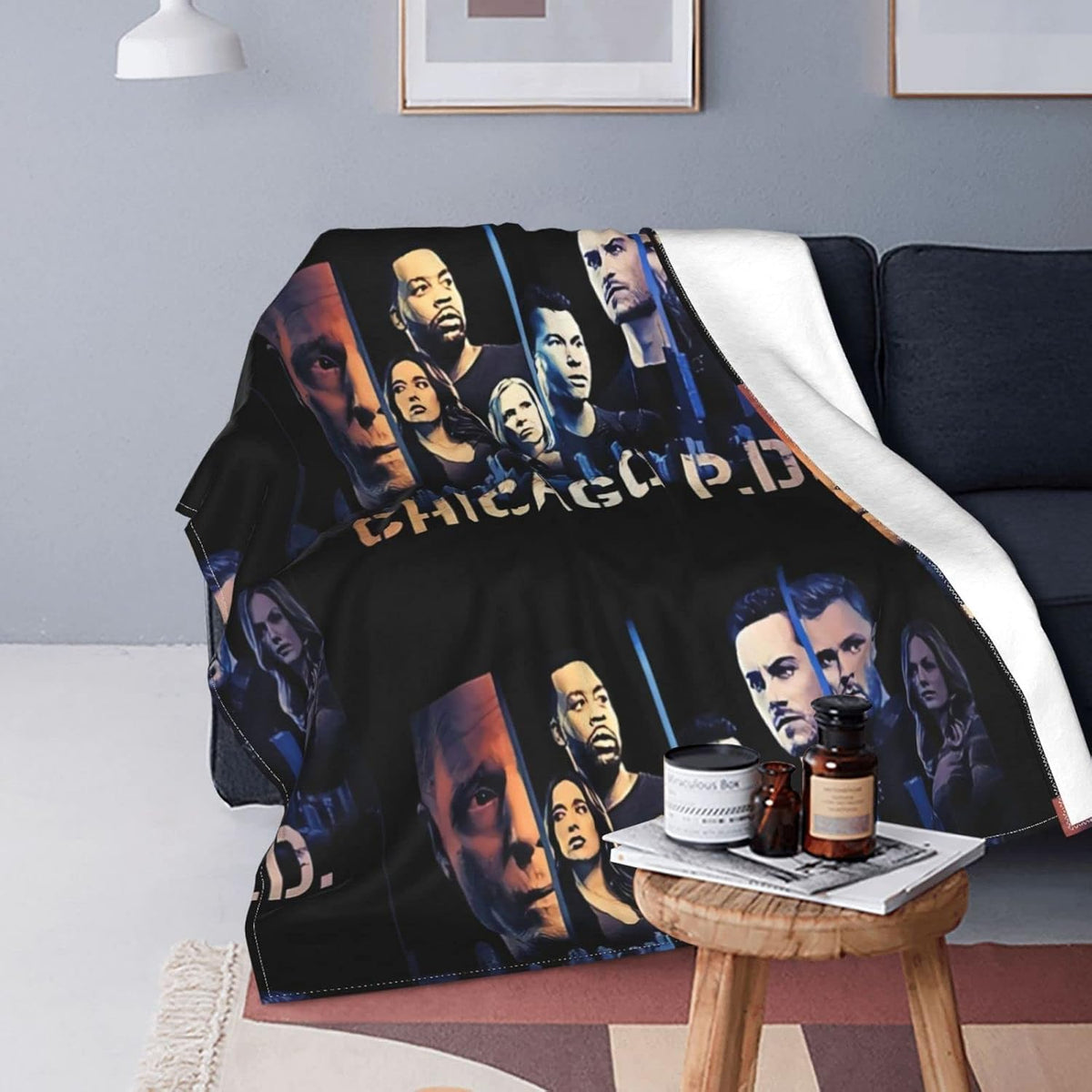 Black Fleece Throw Blanket X346701