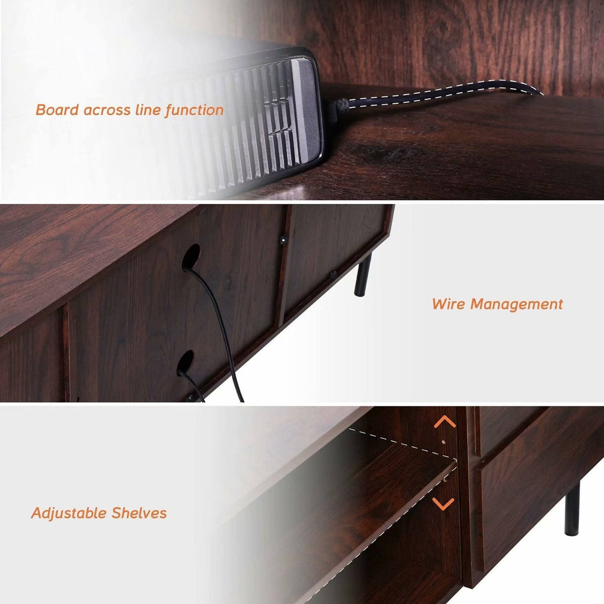 Walnut Media TV Stand E619