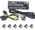 6 Packs PCIe Riser GPU Adapter with 8 Capacitors and LED Lights Q2650