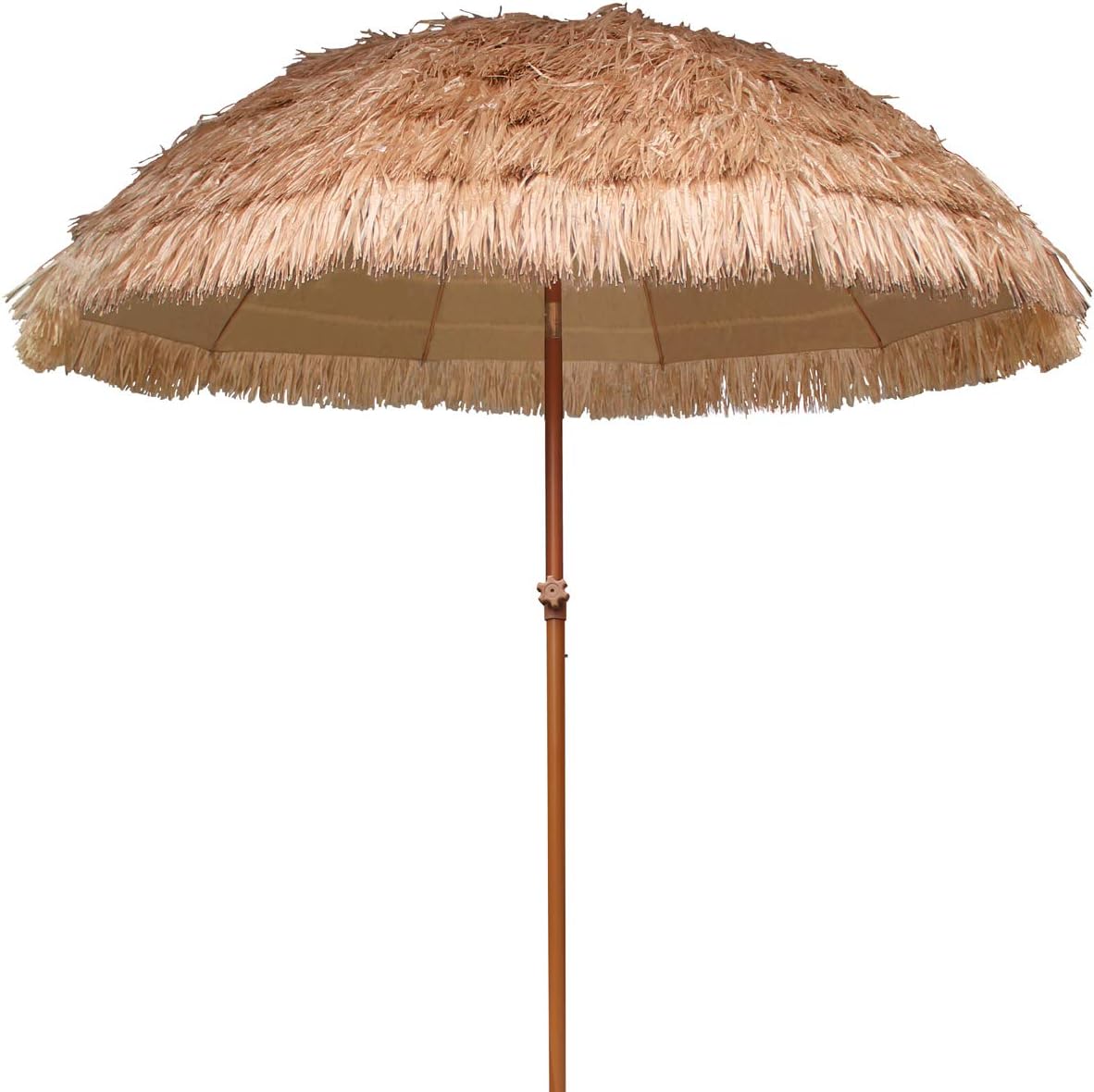 7.5ft Natural Color Hula Thatched Tiki Umbrella with Carry Bag M6370