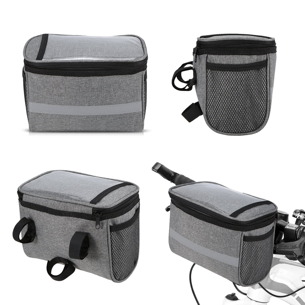 Grey Polyester Insulated Bike Handlebar Bag R76273
