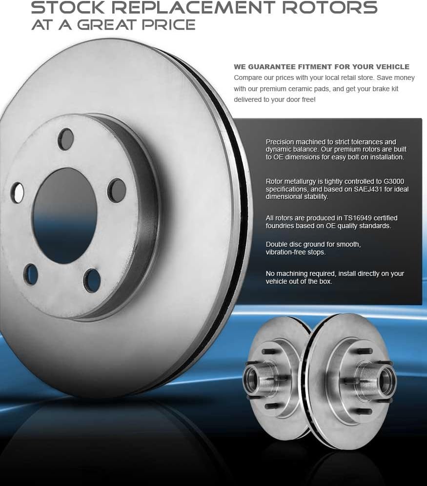 5 Lug Brake Rotors with Ceramic Brake Pads and Hardware S8088