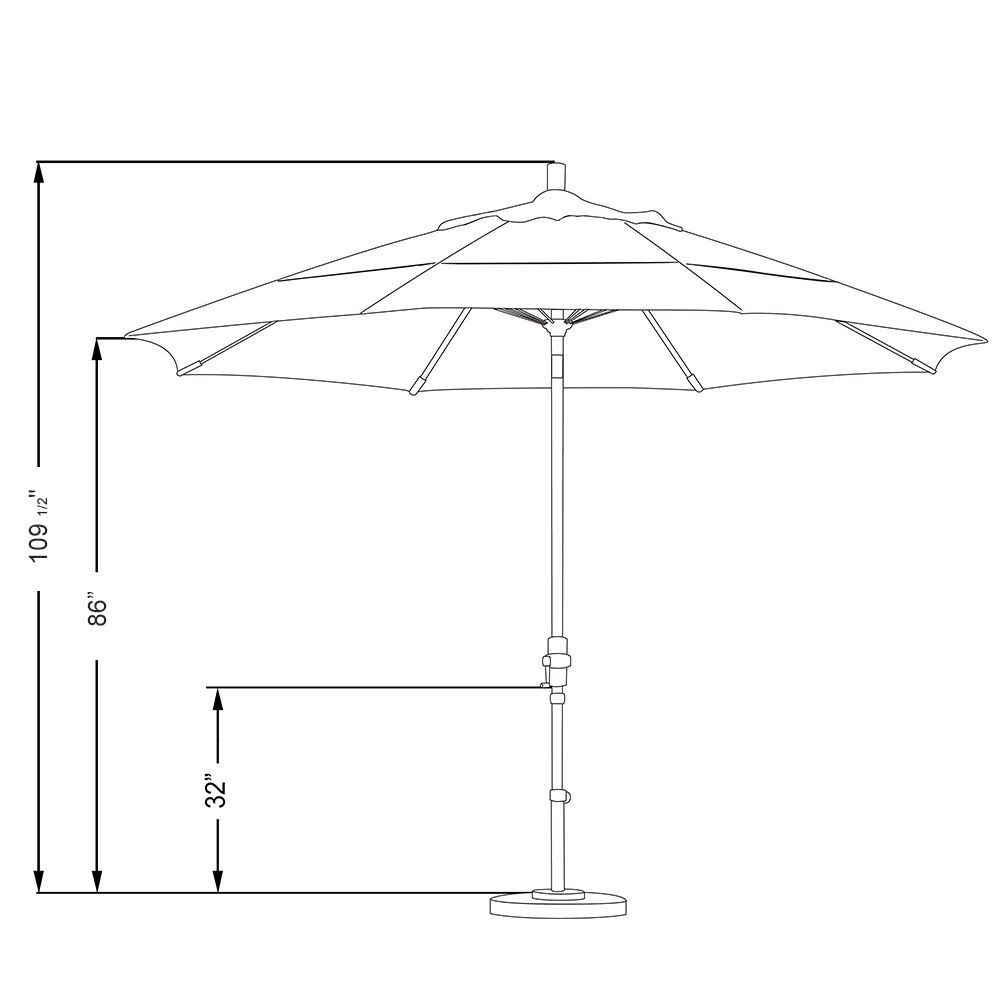 11' Fiberglass Market Umbrella with Double Wind Vent Terracota Bronze Olefin M911