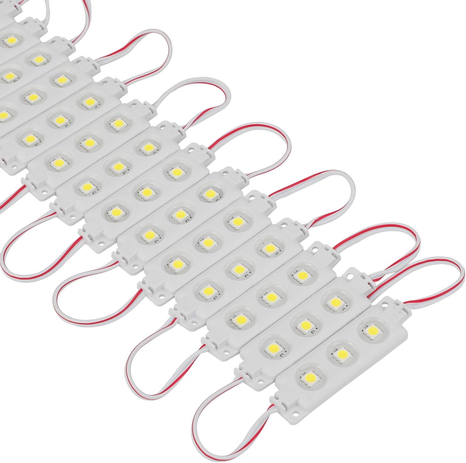 200 PCS 5050 SMD DC12V 3 LED Module White 0.72W Waterproof Back Light with Tape Adhesive Backside R537456