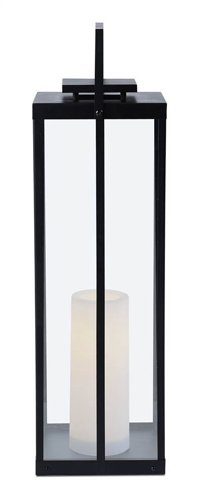 Black Lantern with Flameless Candle Q248