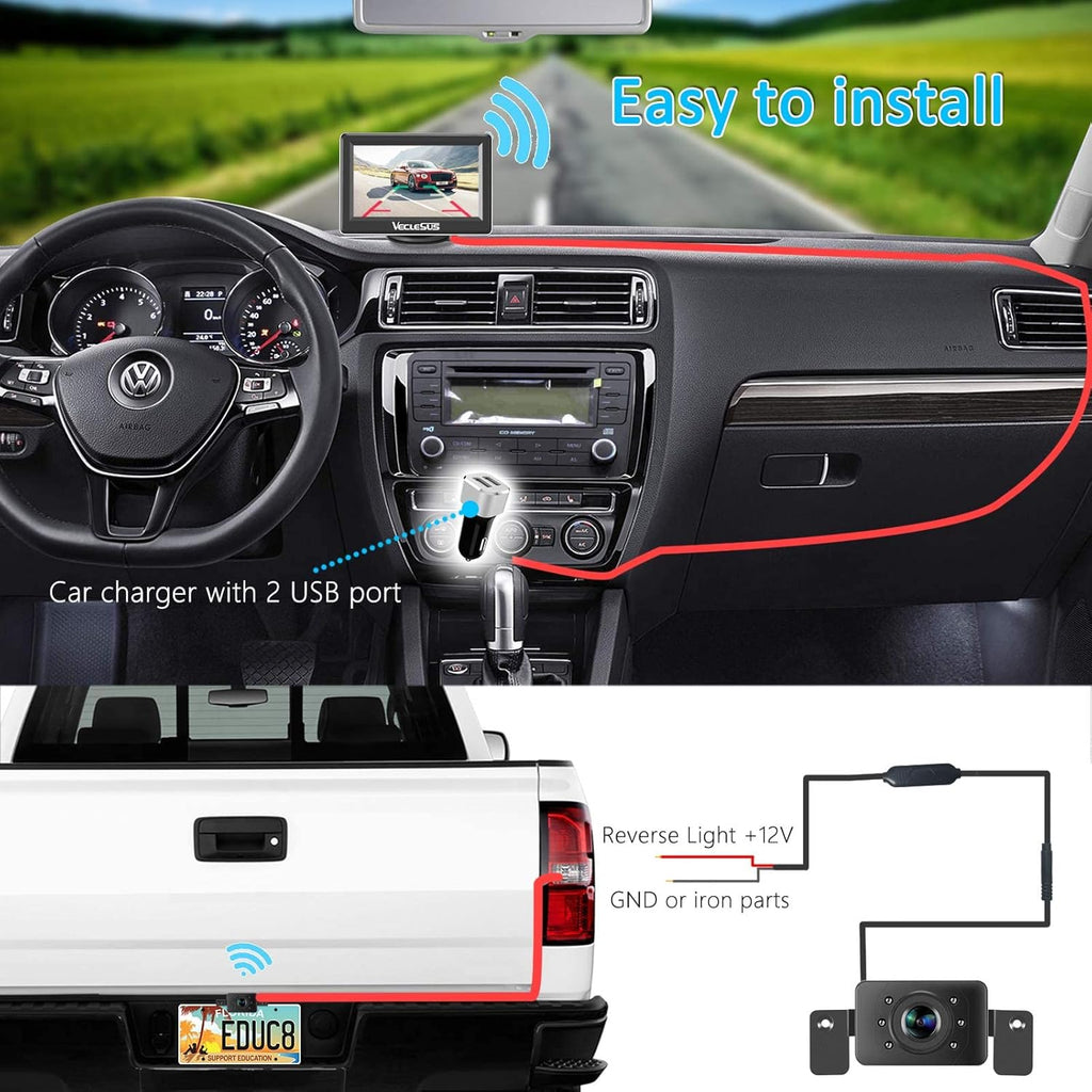 1080P HD Wireless Backup Camera System with 4.3" LCD Monitor C35918
