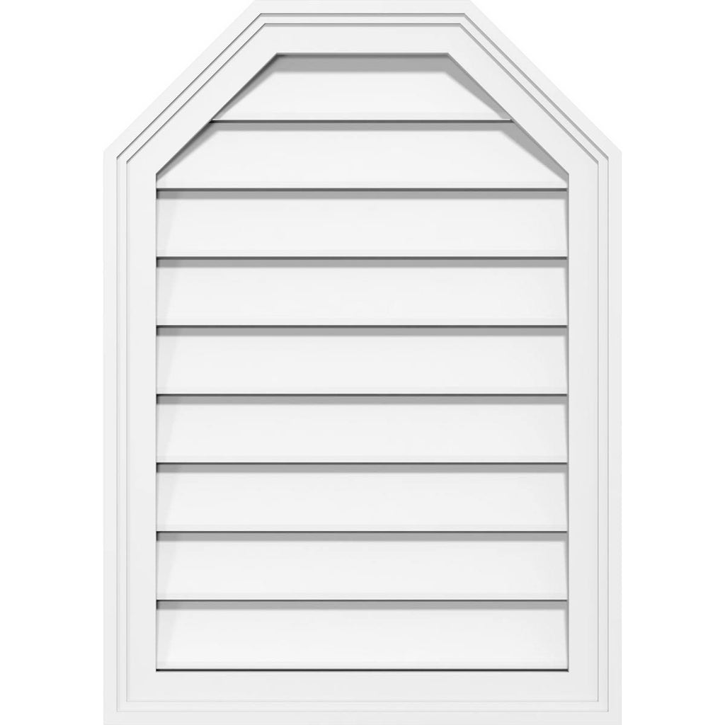 36x22W x 16x22H Octagonal Top Surface Mount PVC Gable Vent N753