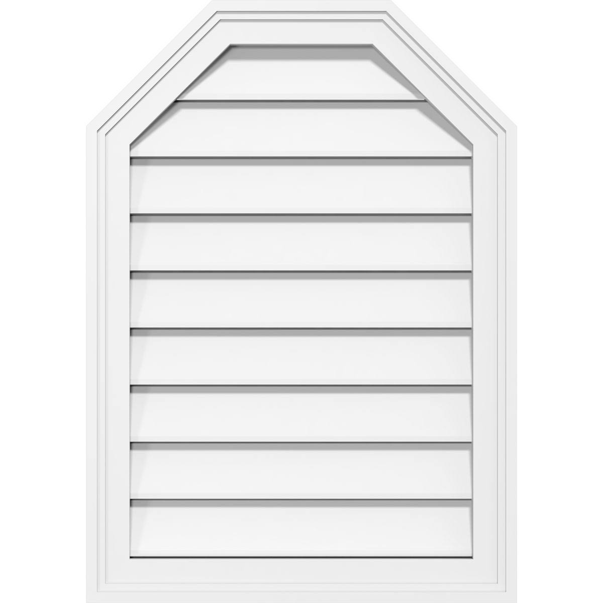 36x22W x 16x22H Octagonal Top Surface Mount PVC Gable Vent N753