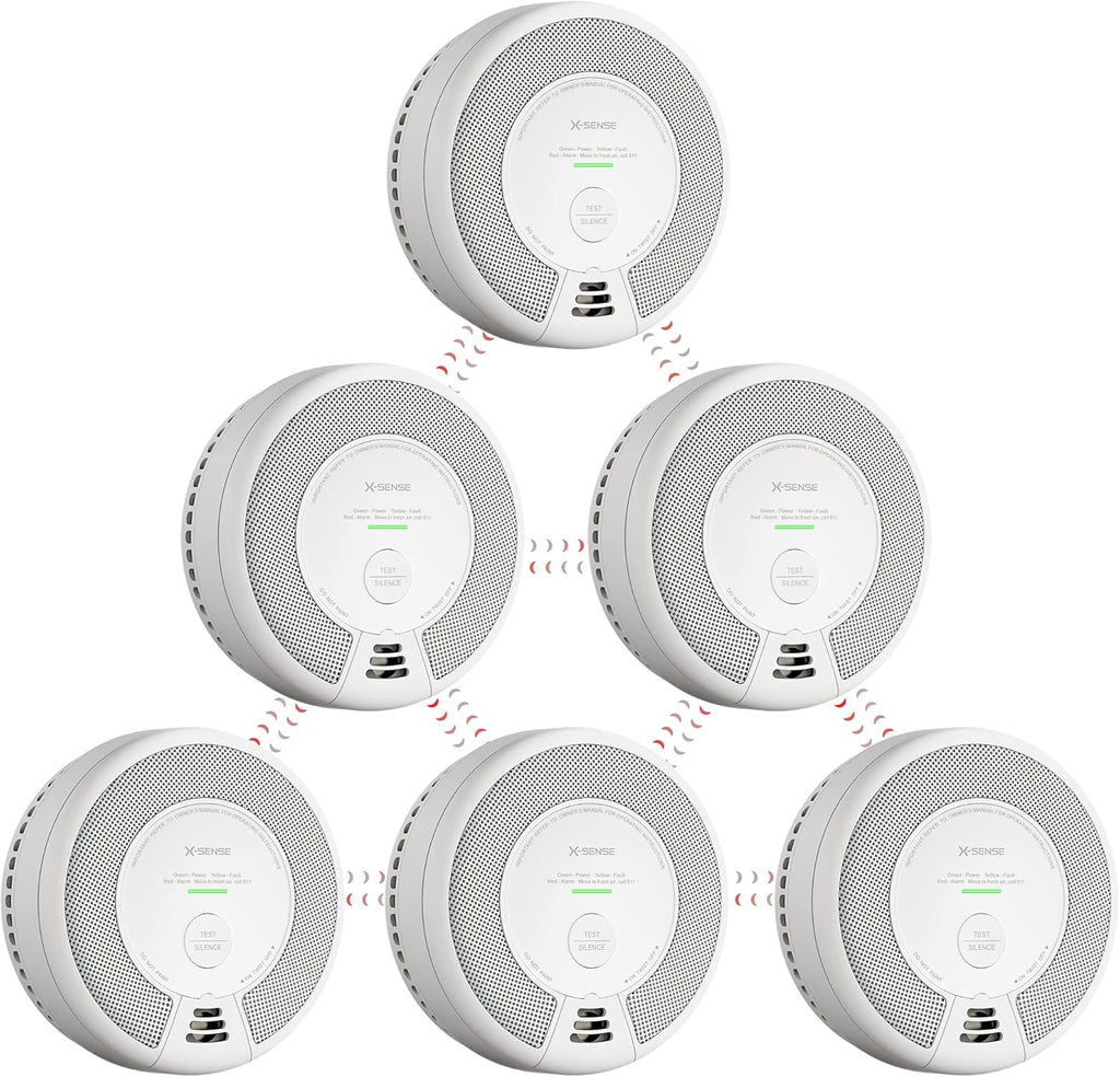 10-Year Battery Powered Wireless Smoke and Carbon Monoxide Detector, Pack of 6 Z4802