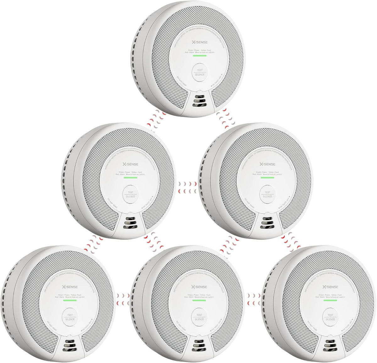 10-Year Battery Powered Wireless Smoke and Carbon Monoxide Detector, Pack of 6 Z4802