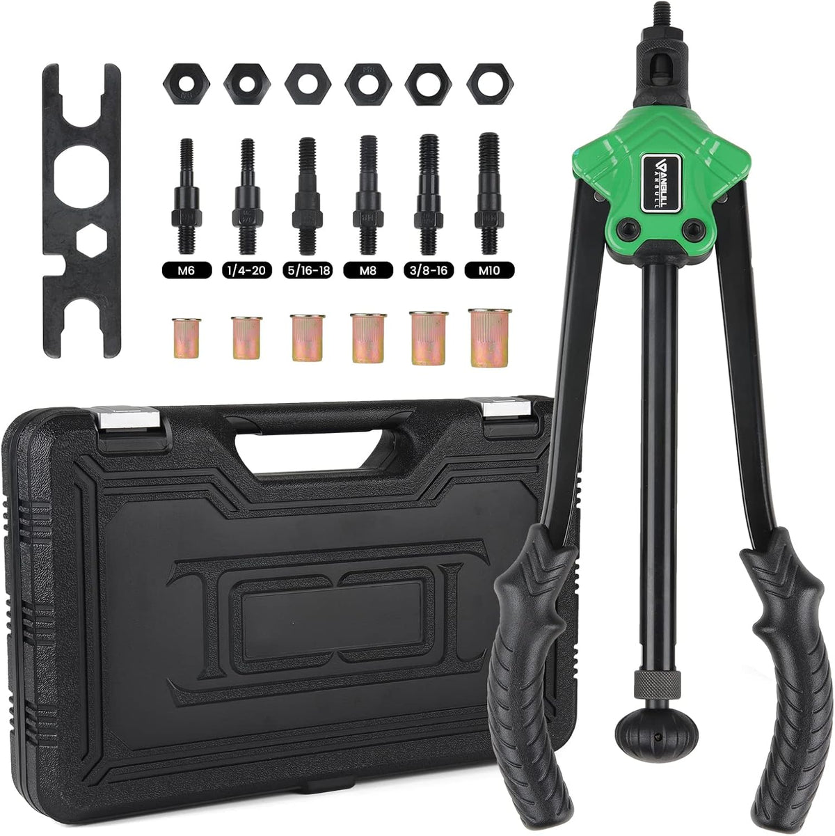 16" Rivet Tool Kit with 120PCS Rivet Nuts & Plastic Case Z5411