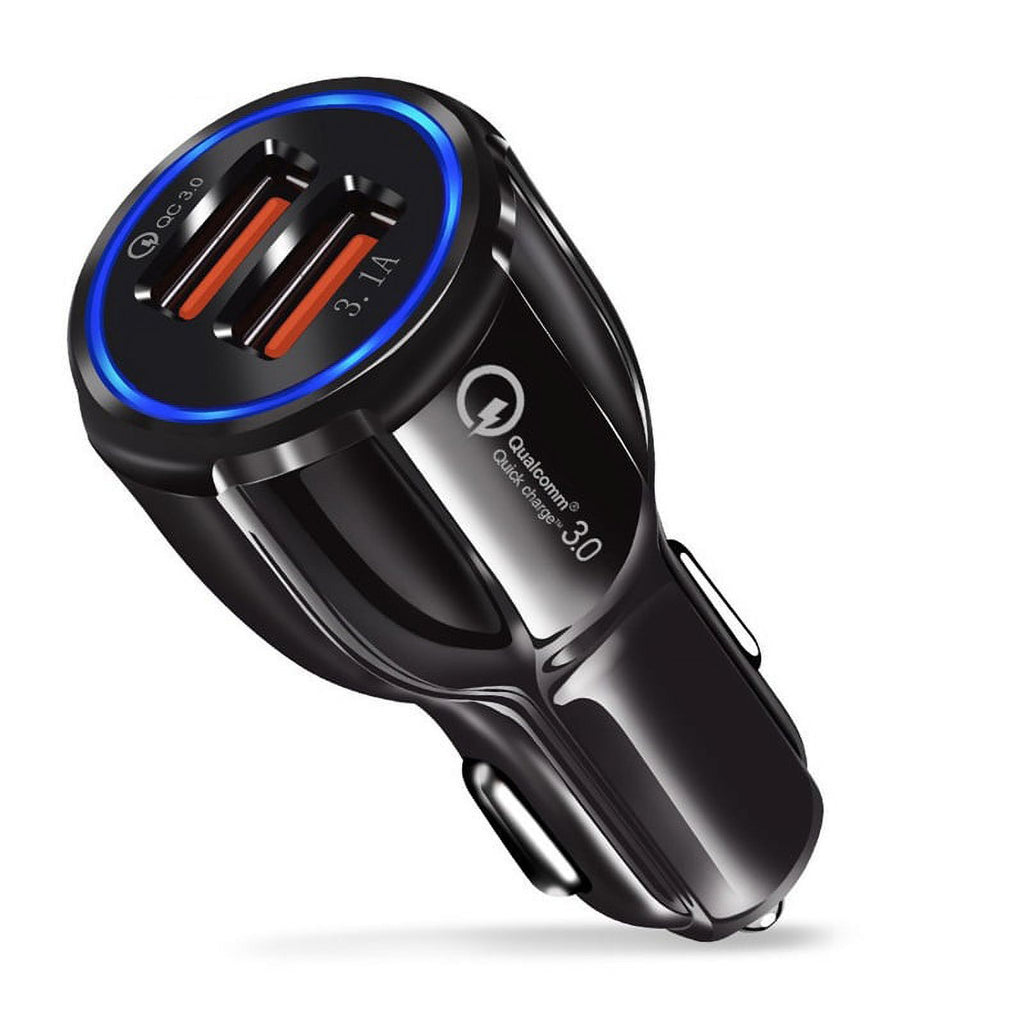 10-Pack Dual USB Car Charger QC3.0 Fast Charging, Black R6249