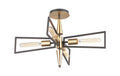 4 Light Flush Mount Black/Satin Y1115