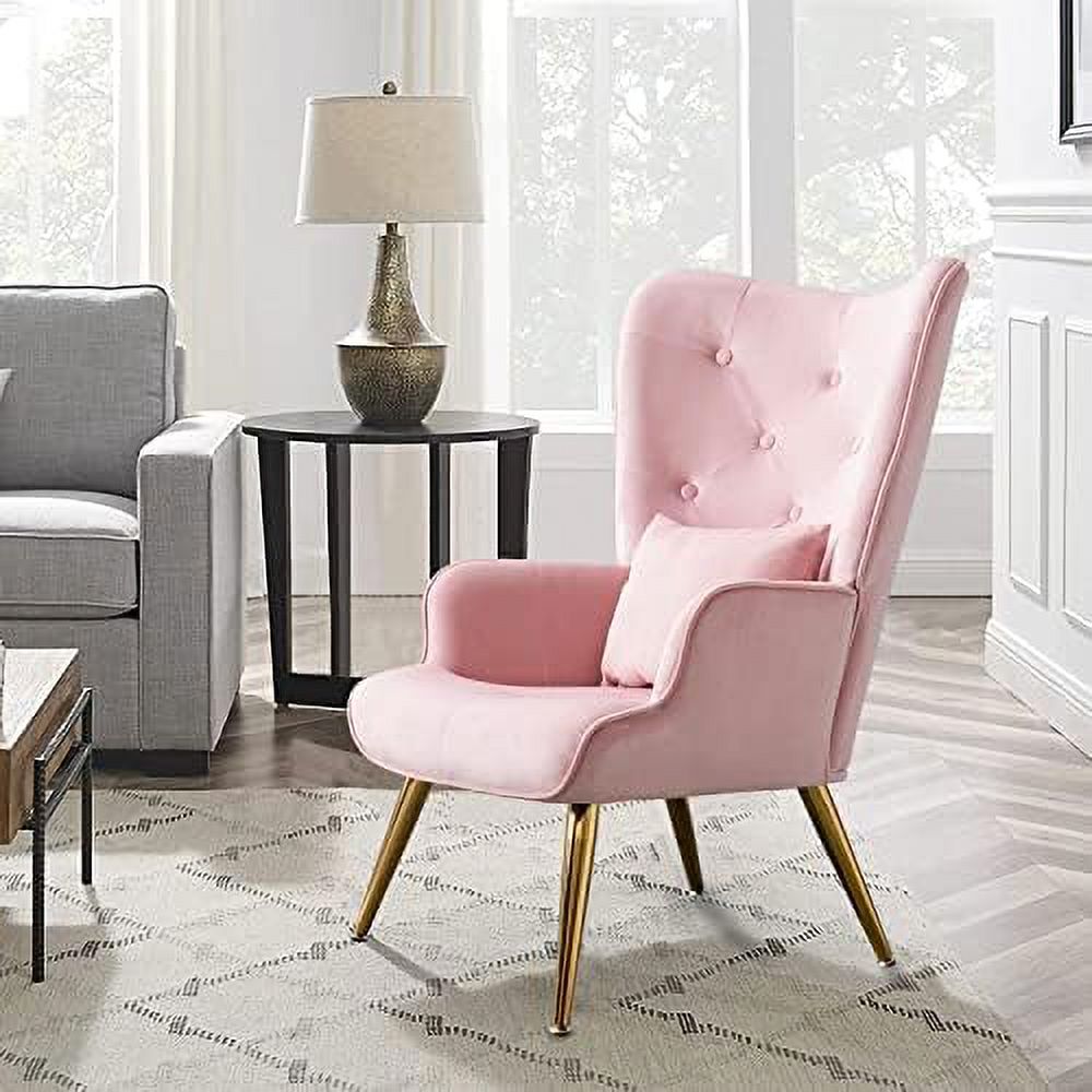 Grey Velvet Accent Chair with Pillow P7679