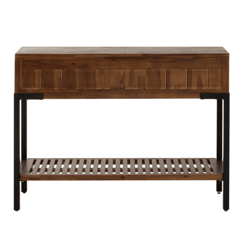 Solid Wood Console Table 2 Drawers, Burnt Umber N3587