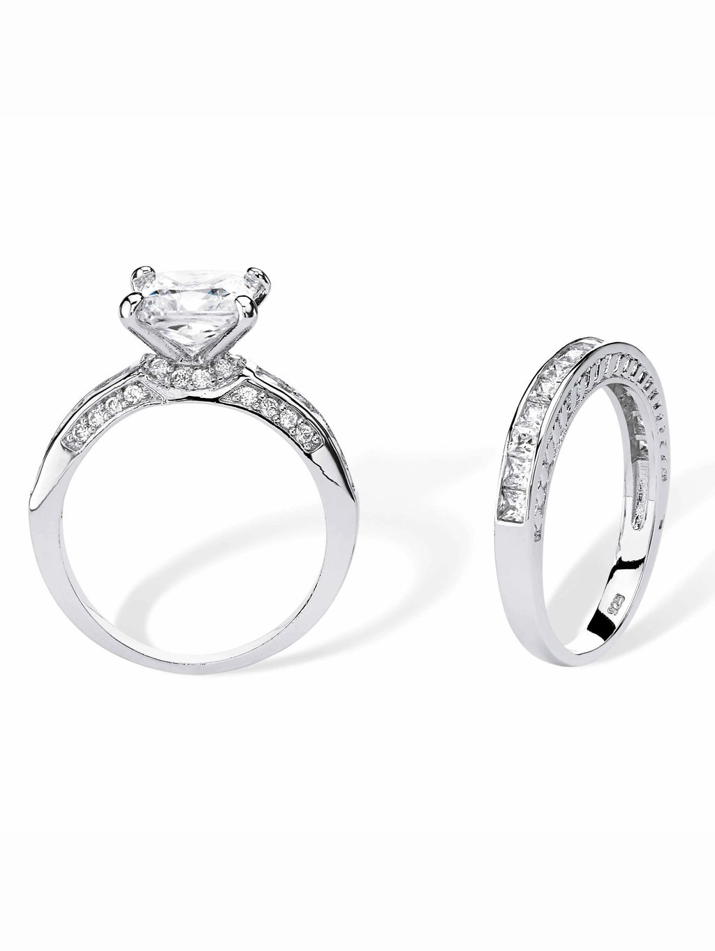 Princess-Cut Cubic Zirconia Two-Piece Bridal Set in Gold-Plated Sterling Silver W9522