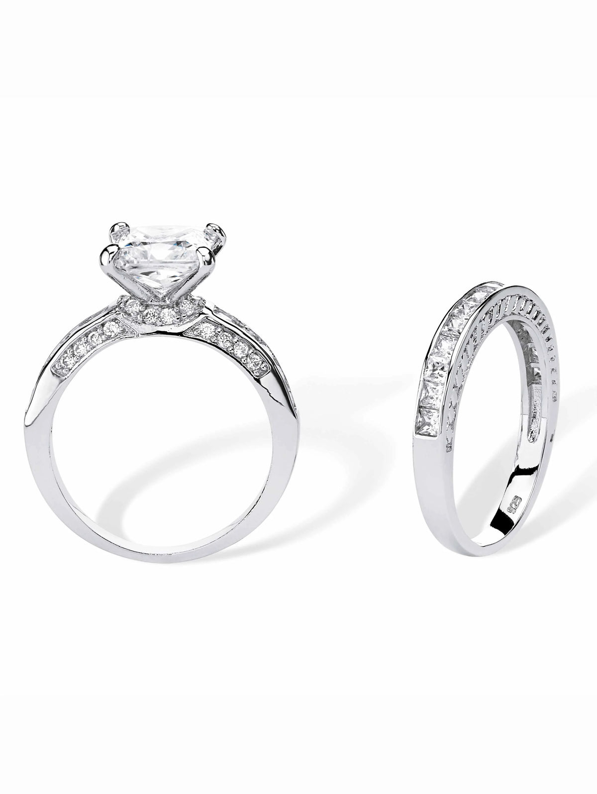 Princess-Cut Cubic Zirconia Two-Piece Bridal Set in Gold-Plated Sterling Silver W9522