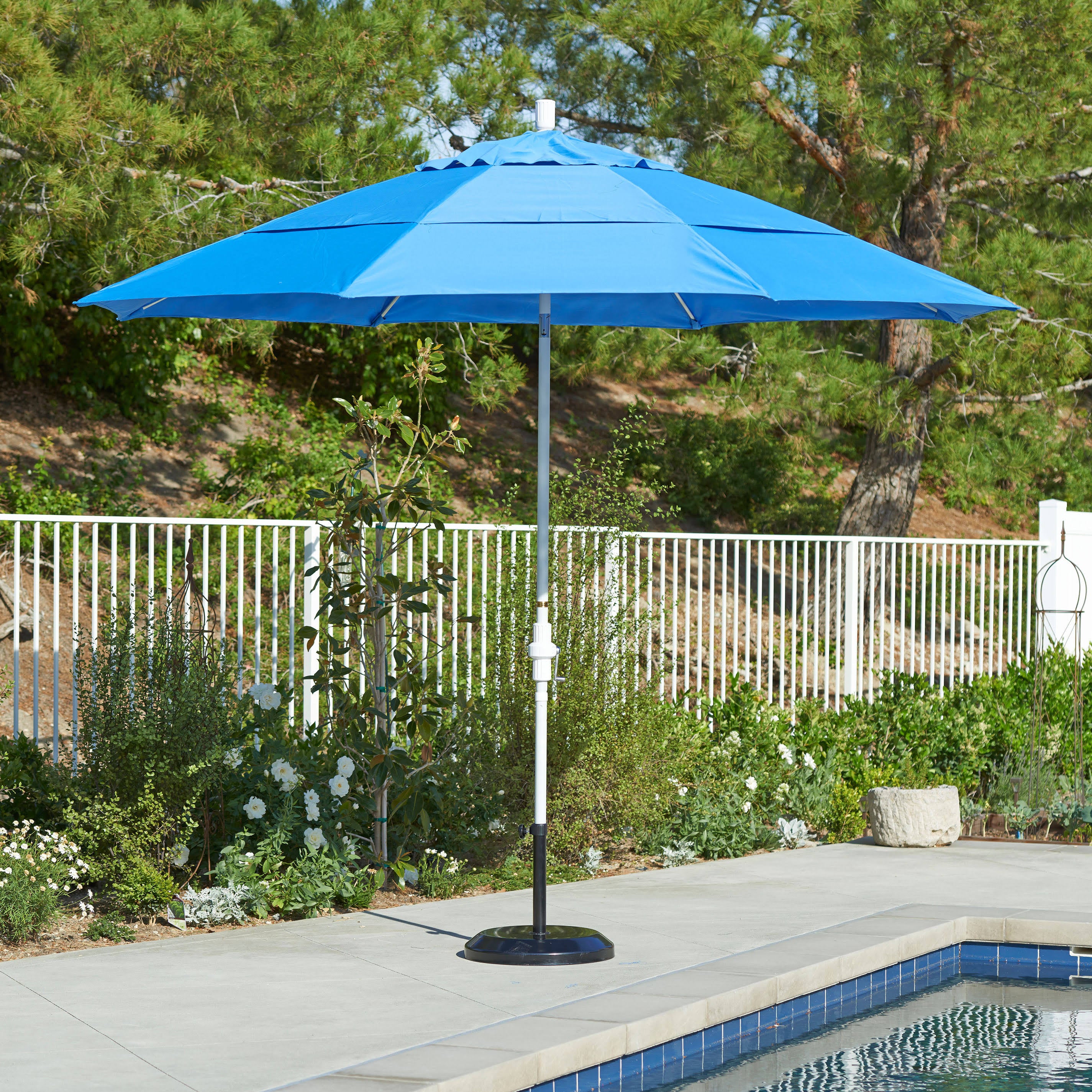 11' Fiberglass Market Umbrella with Double Wind Vent Terracota Bronze Olefin M911