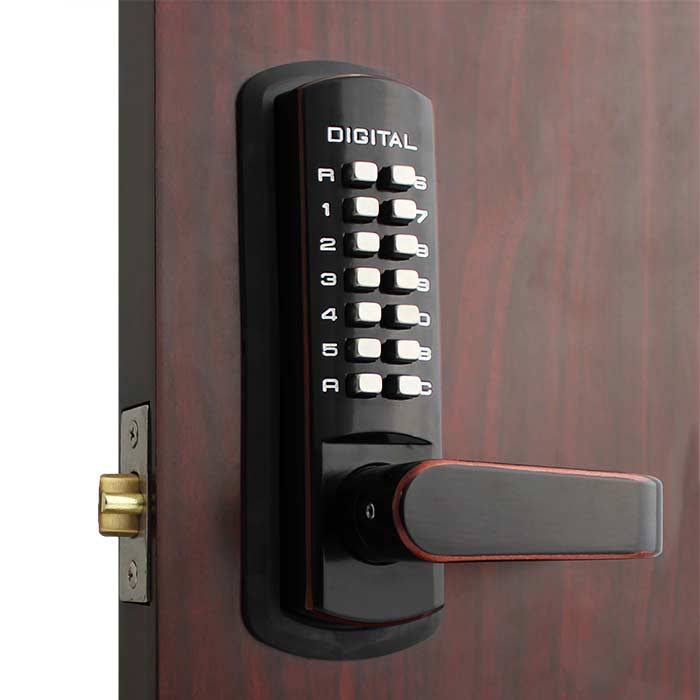 Oil Rubbed Bronze Mechanical Keyless Lever Lock J645419