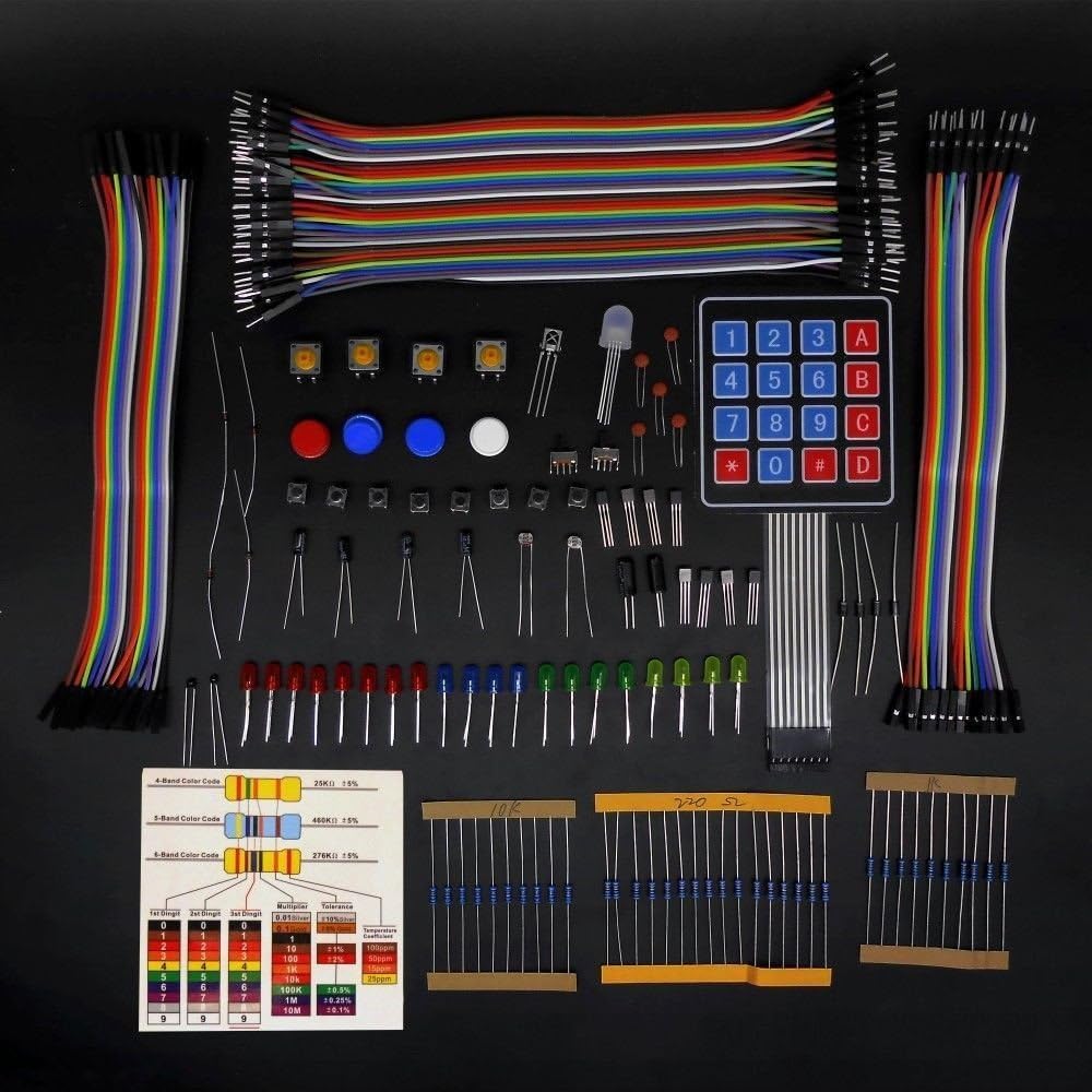Mega2560 Electronic Projects Starter Kit with LCD1602, Servo, Stepper Motor, Sensors, Breadboard, Jumper Wire, Resistor, Capacitor, Transistor L80558