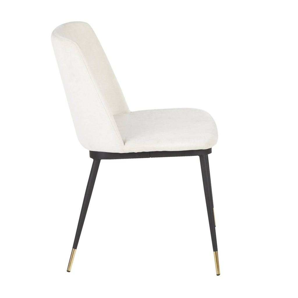 Black Metal Legs Cream Fabric Contemporary Chair A5039