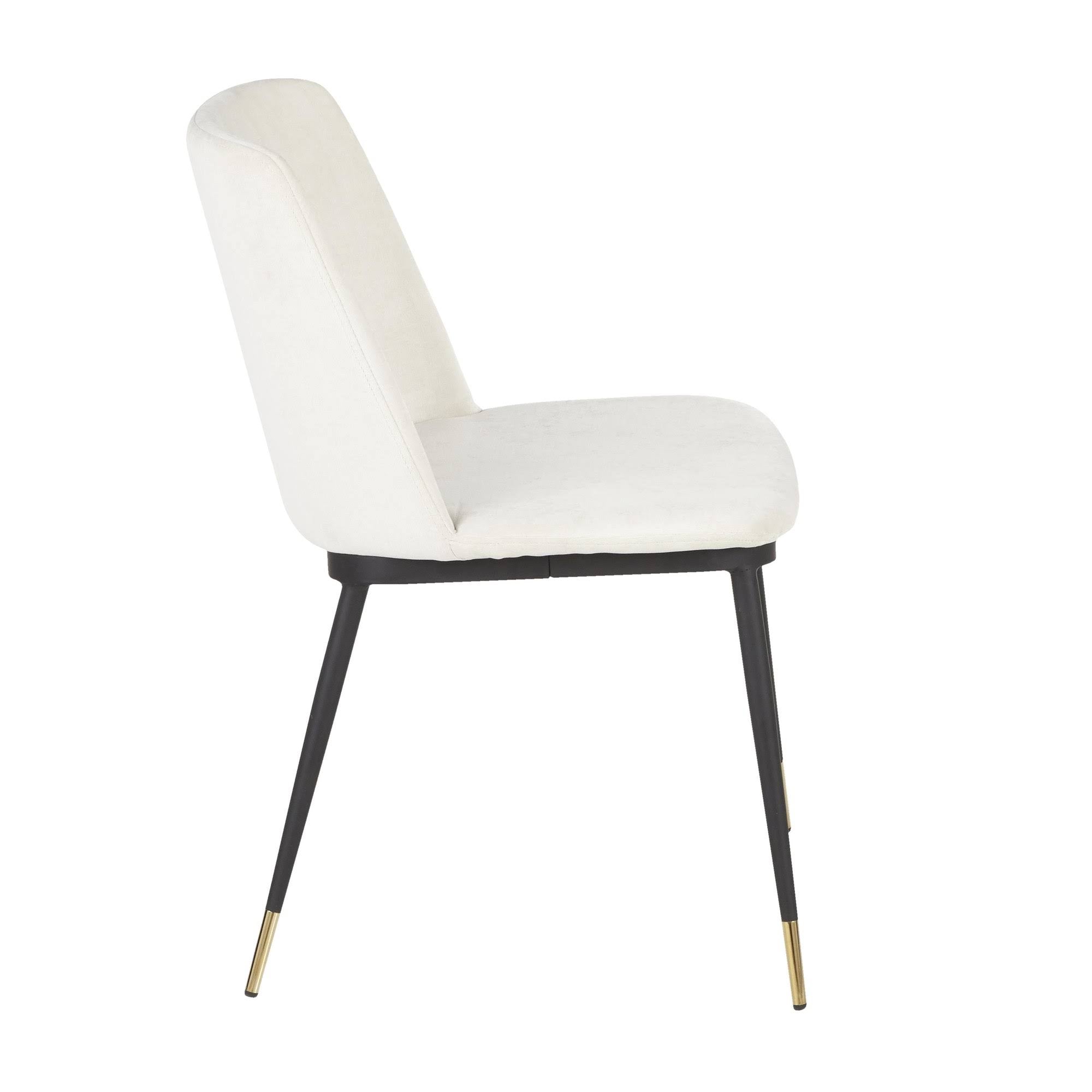 Black Metal Legs Cream Fabric Contemporary Chair A5039