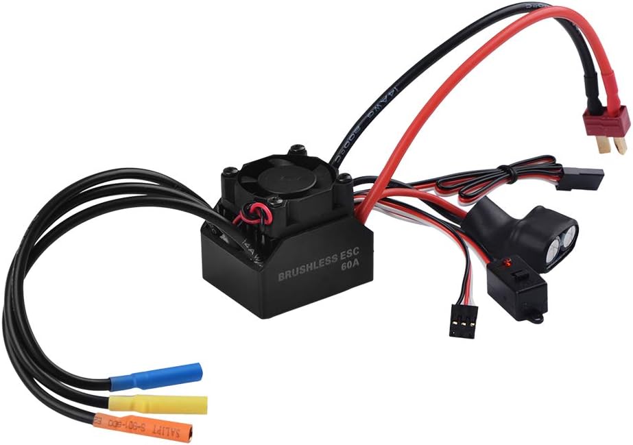 Waterproof 3650 3100KV Sensorless Brushless Motor with 60A Brushless ESC for 1/10 RC Car Truck, Pack of 2 A956