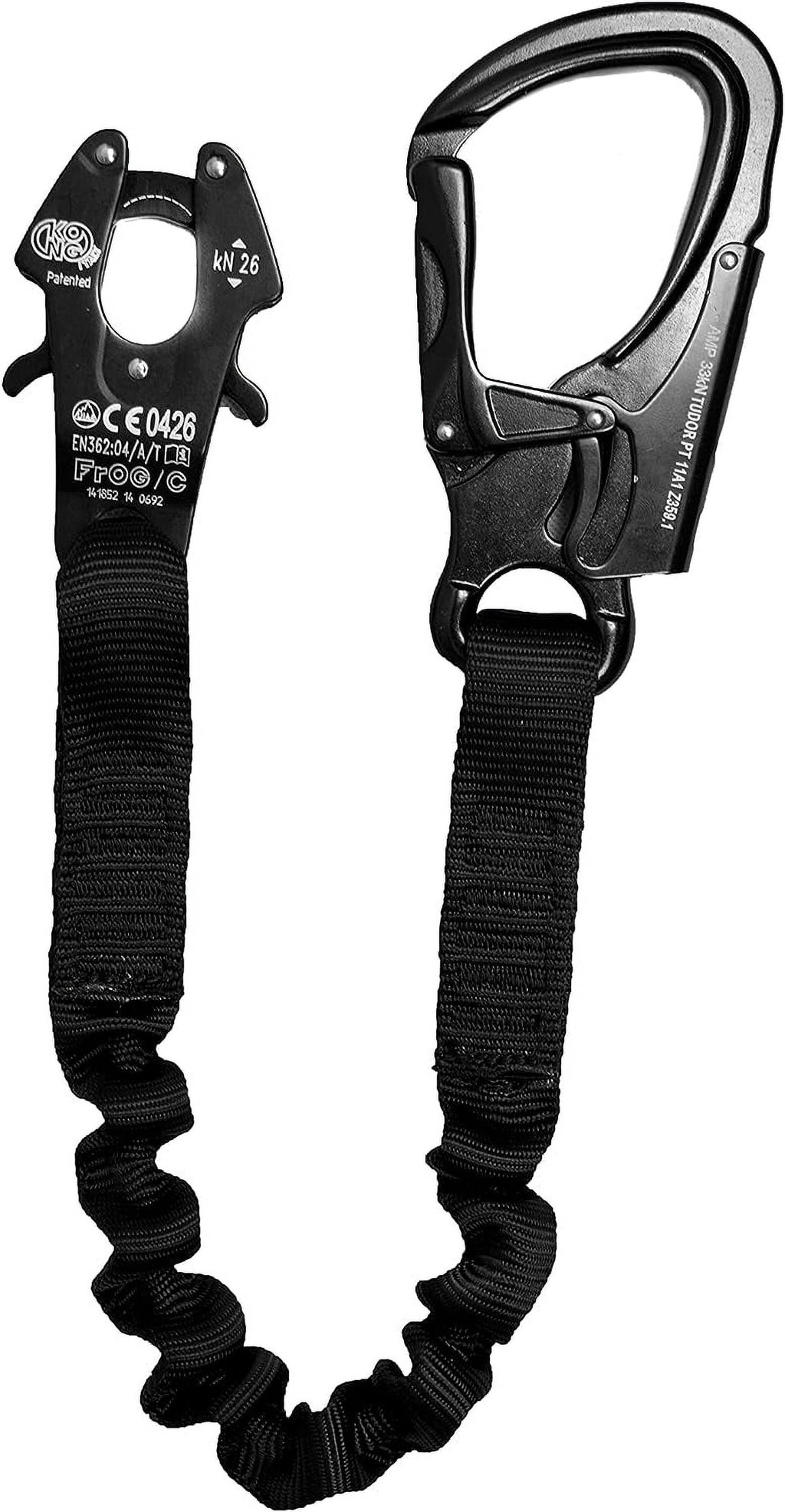 Black 24 Inches Elastic Bungee Lanyard with Snap Hook P83046