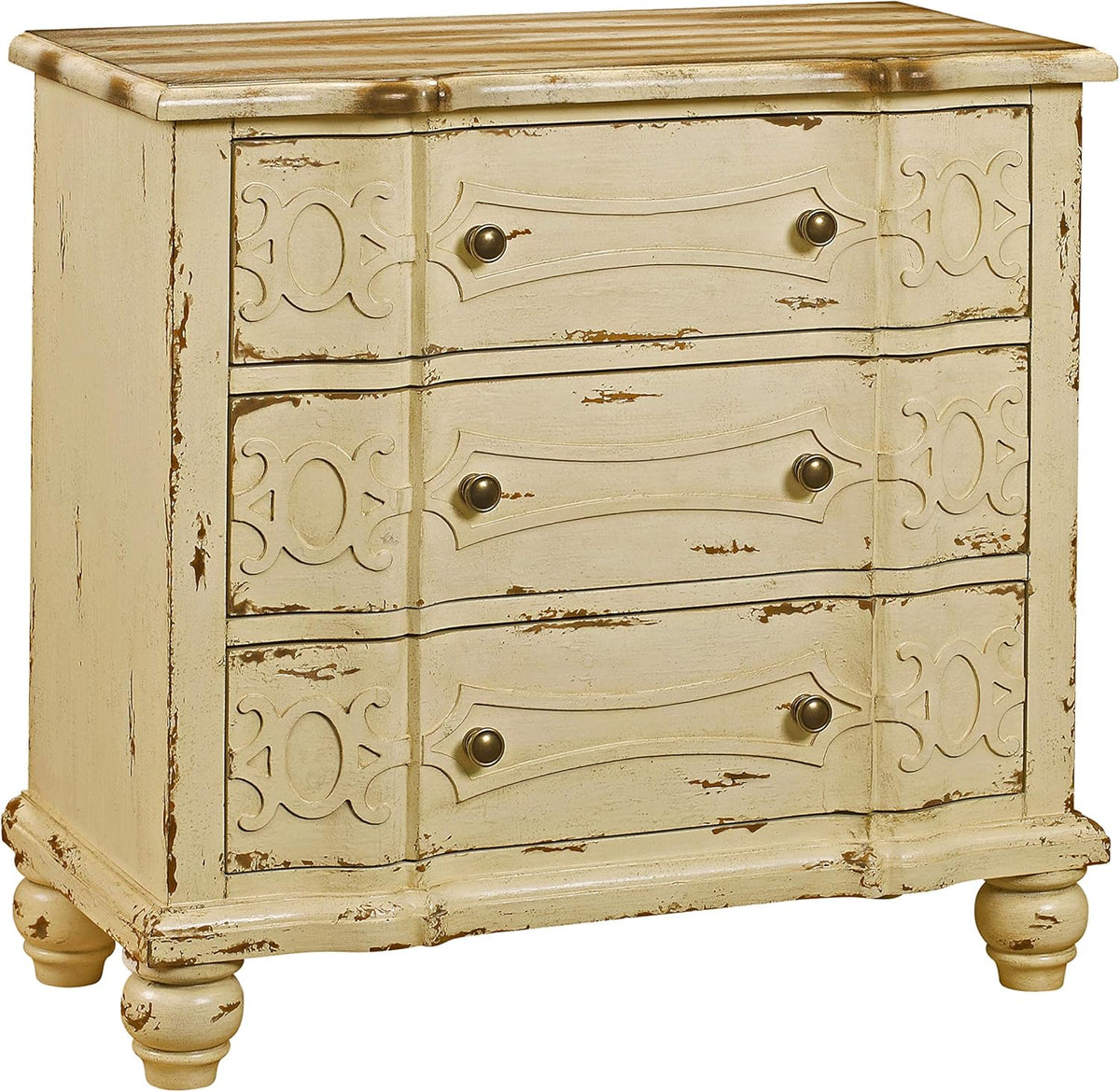 Cream Ornate Drawer Chest Storage Cabinet I532859
