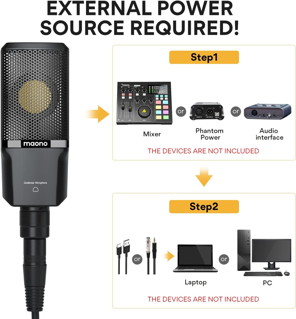 XLR Condenser Microphone with 34mm Large Diaphragm Cardioid Studio Mic C752006