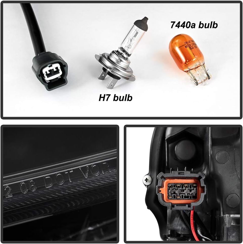 Black Smoke LED Tube Sequential Signal DRL Headlights V5075