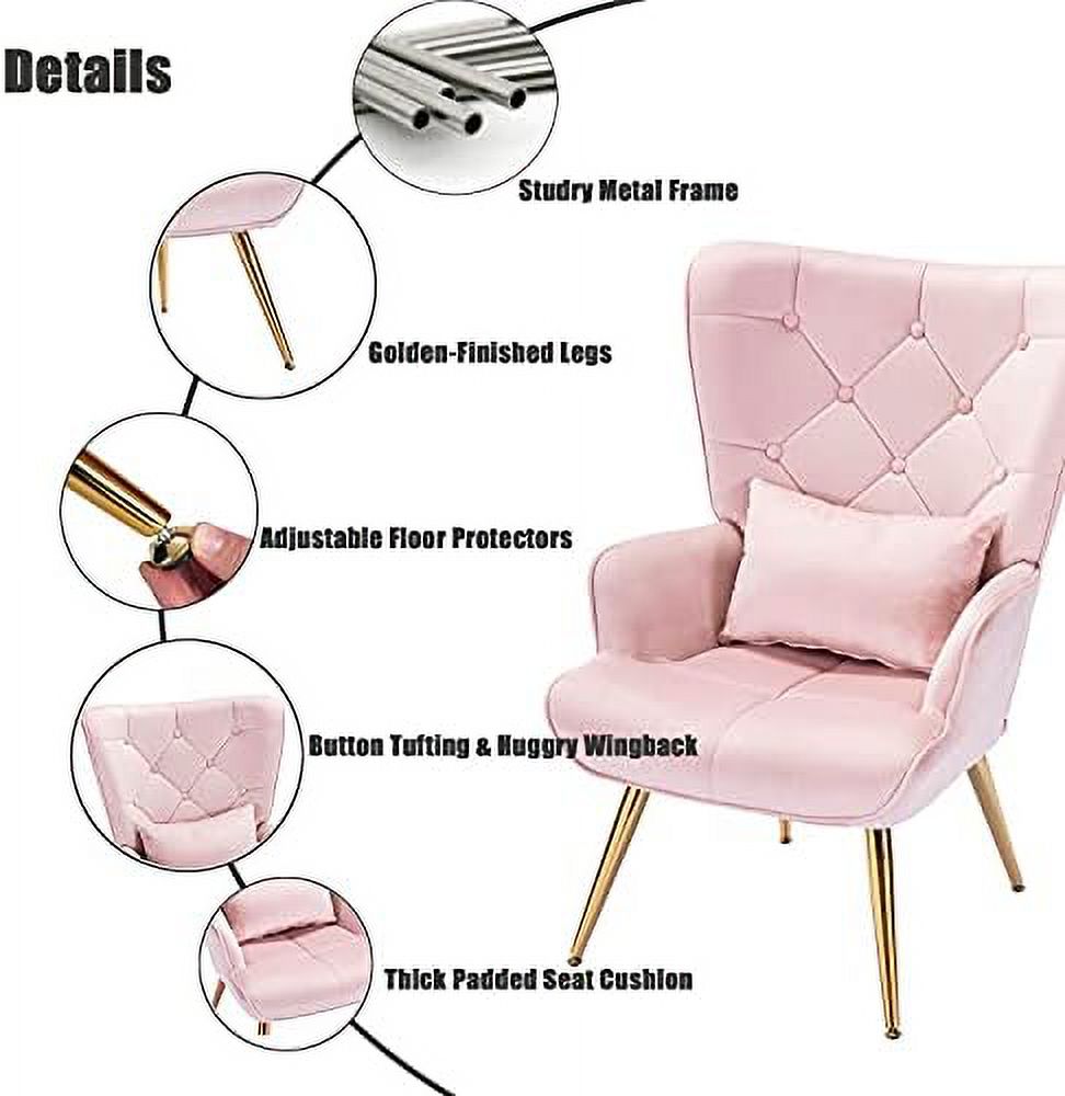 Grey Velvet Accent Chair with Pillow P7679