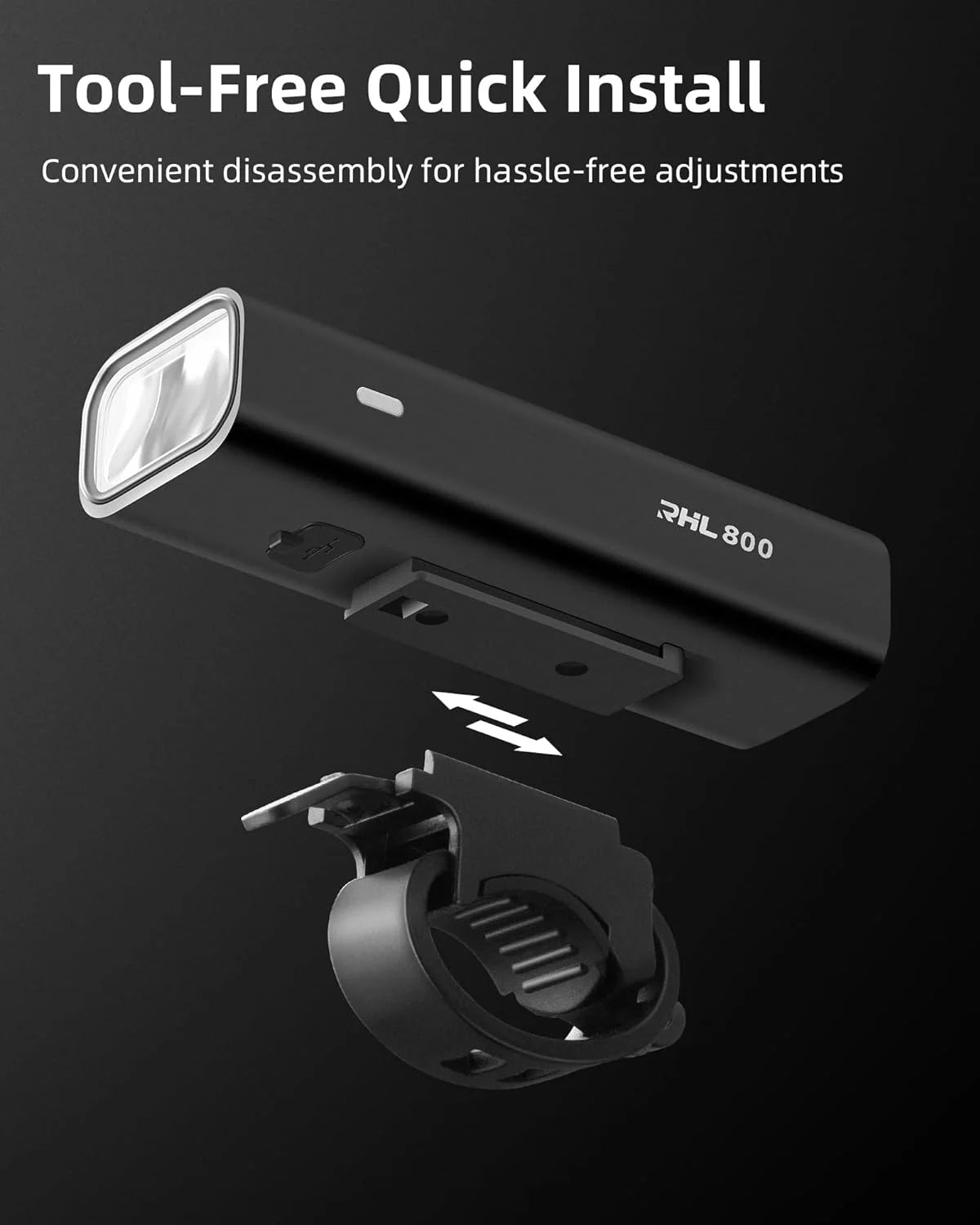 Cycling Headlight LED Bike Front Light 800 lumens Type-C Charging Waterproof 3000mAh Rechargeable Z556