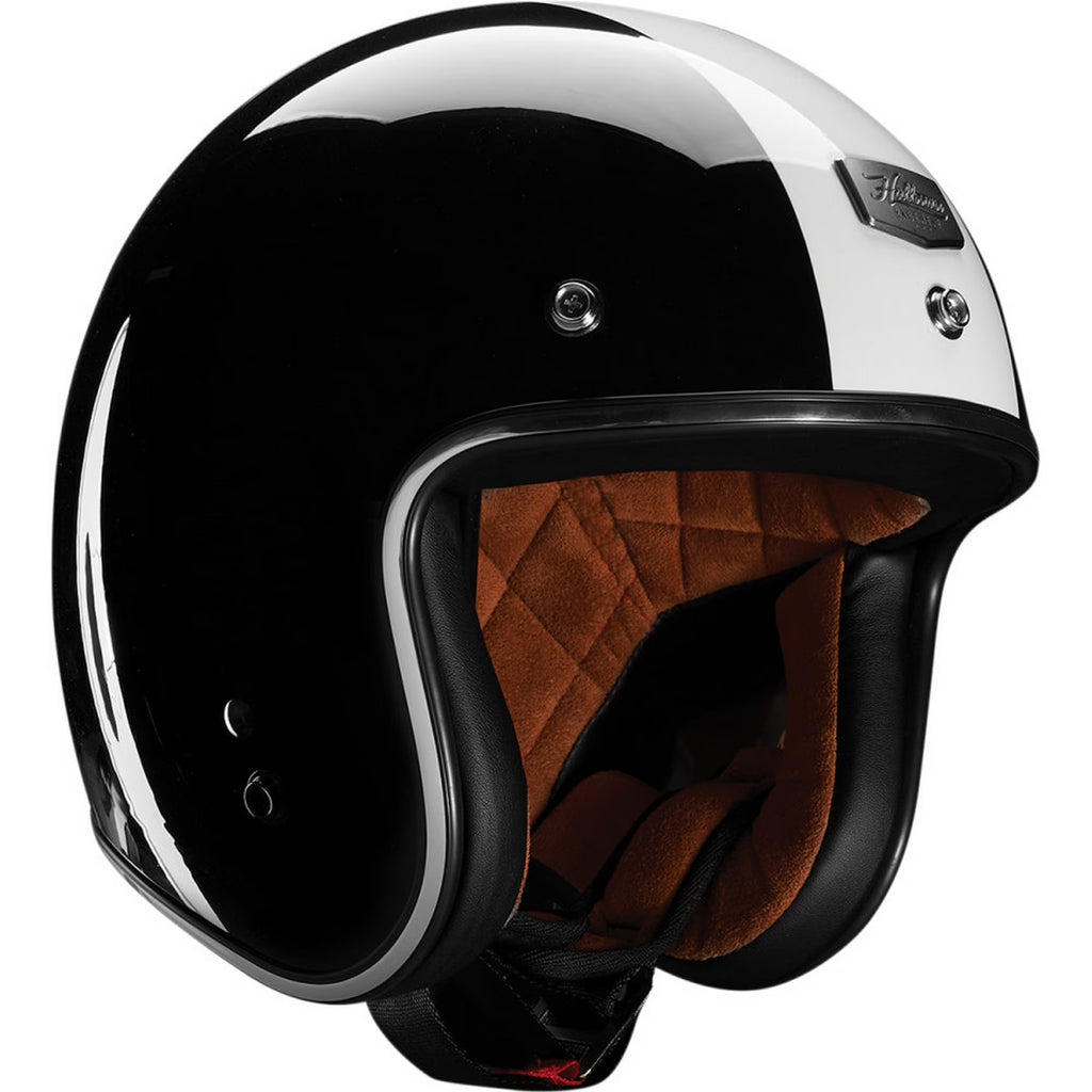 Open Face Motorcycle Helmet Black/White LG E3085