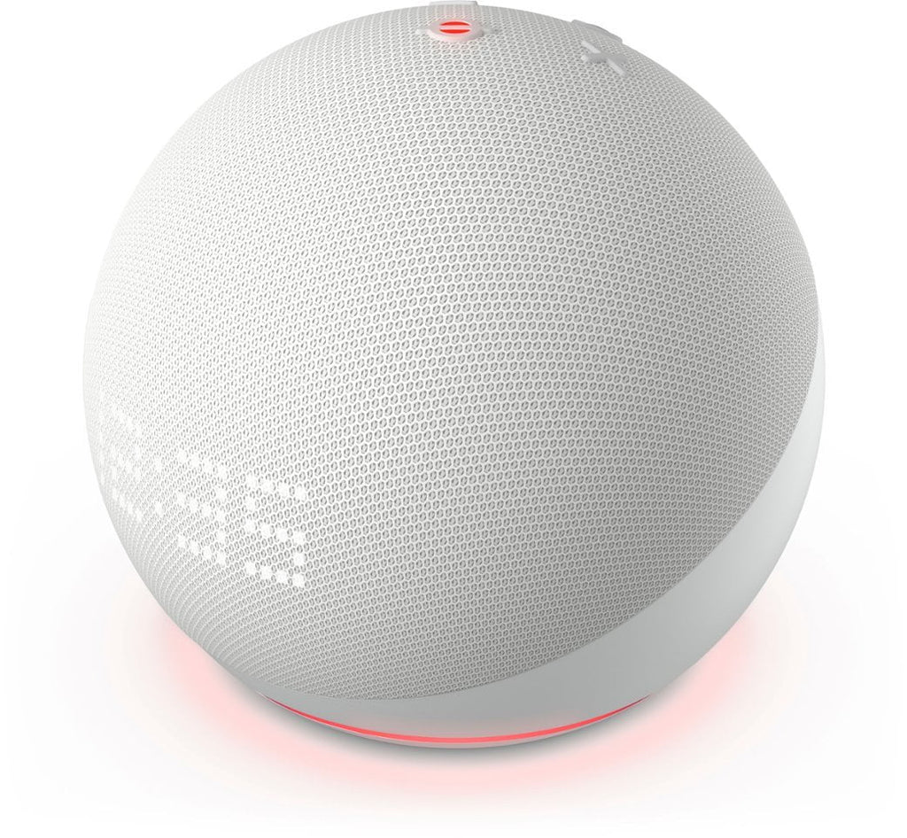 White Smart Speaker with Clock Q1196