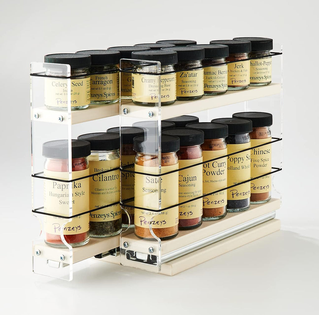 22x1.5x11 Spice Rack with 2 Drawers and 2 Shelves B4349
