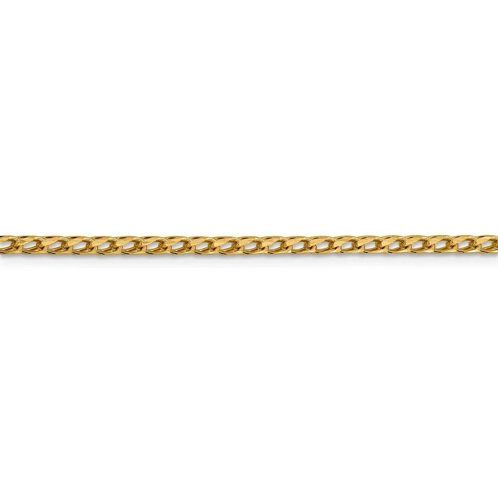 14kt Yellow Gold Diamond Cut Open Franco Chain 24 inch M16588