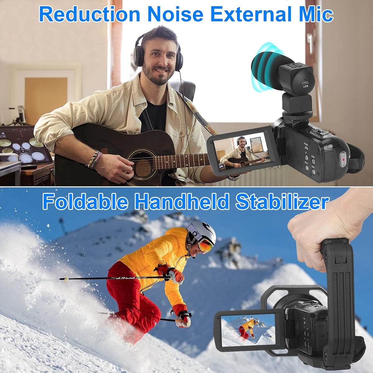4K 56MP Vlogging Camera with External Microphone and IR Night Vision S667978