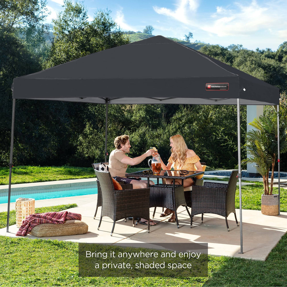 10x10ft Pop Up Canopy Tent with Wheeled Carry Case R263