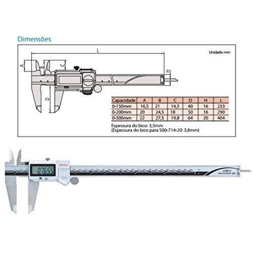 Digital Caliper with Calibration, Stainless Steel Jaws, Inch/Metric, 0-300mm Range Y11292