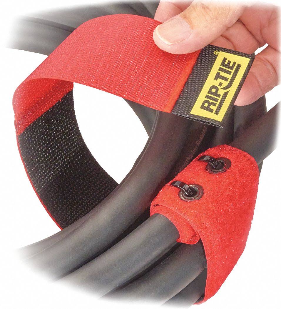 Hook-and-Loop Cable Tie, 12 In, Black, Pk10 E192