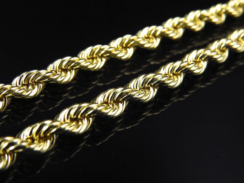 10K Yellow Gold Hollow Rope Chain 4.5MM P3342