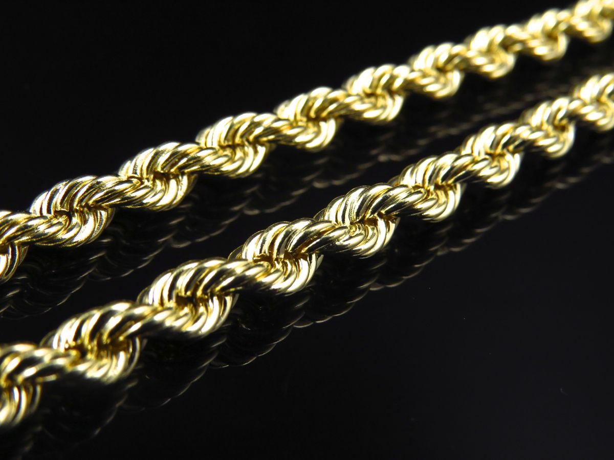 10K Yellow Gold Hollow Rope Chain 4.5MM P3342