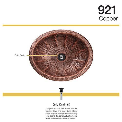 Antique Bronze Copper Oval Sink with Grid Drain B15021