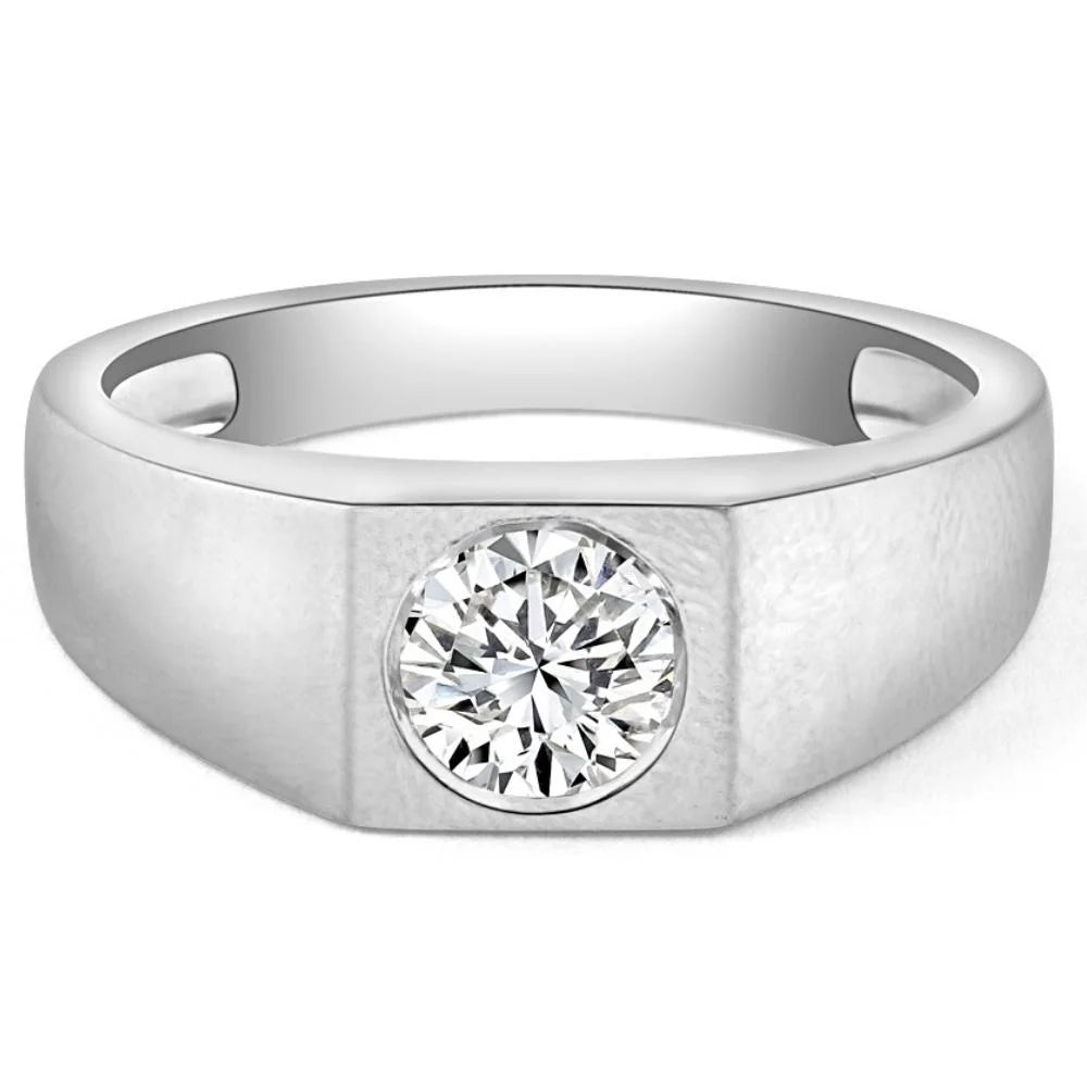 10k White Gold Men's Diamond Wedding Ring C1252