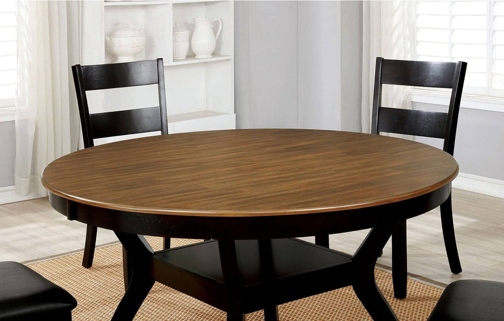 Dark Brown Oak Round Table L962