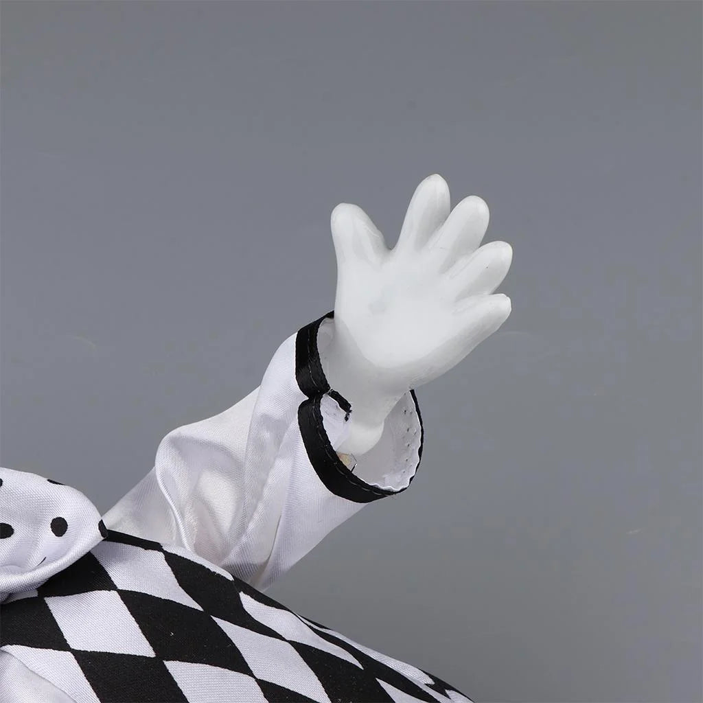 Black and White Clown Costume Doll Ornament A2956