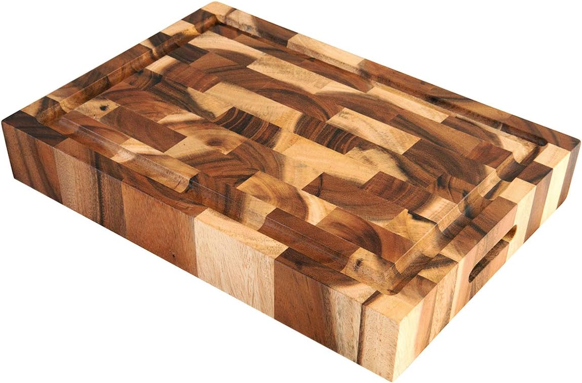 Large Wood Cutting Board with Juice Groove, 17x12 Inch, Pack of 2 L8511