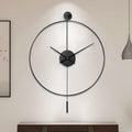 Large Decorative Wall Clock with Pendulum, Non-Ticking Silent Metal Wall Clocks, 29''×19.7‘’ X86755